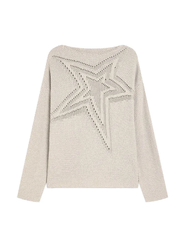 Thesupermade Star Cutout Boatneck Sweater