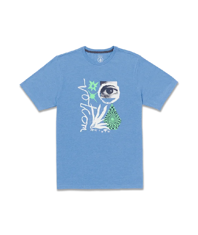 Men's short-sleeve breathable merino tee-Volcom Visualizer Tee-Blue Bird Heather