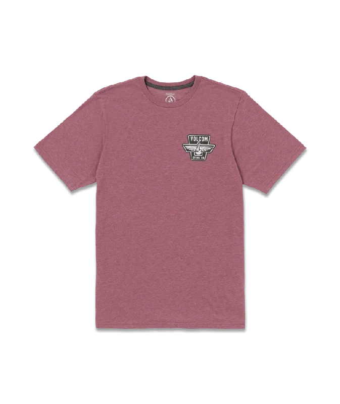 Men's short-sleeve sustainable upcycled tee-Volcom Wing It Tee-Oxblood Heather