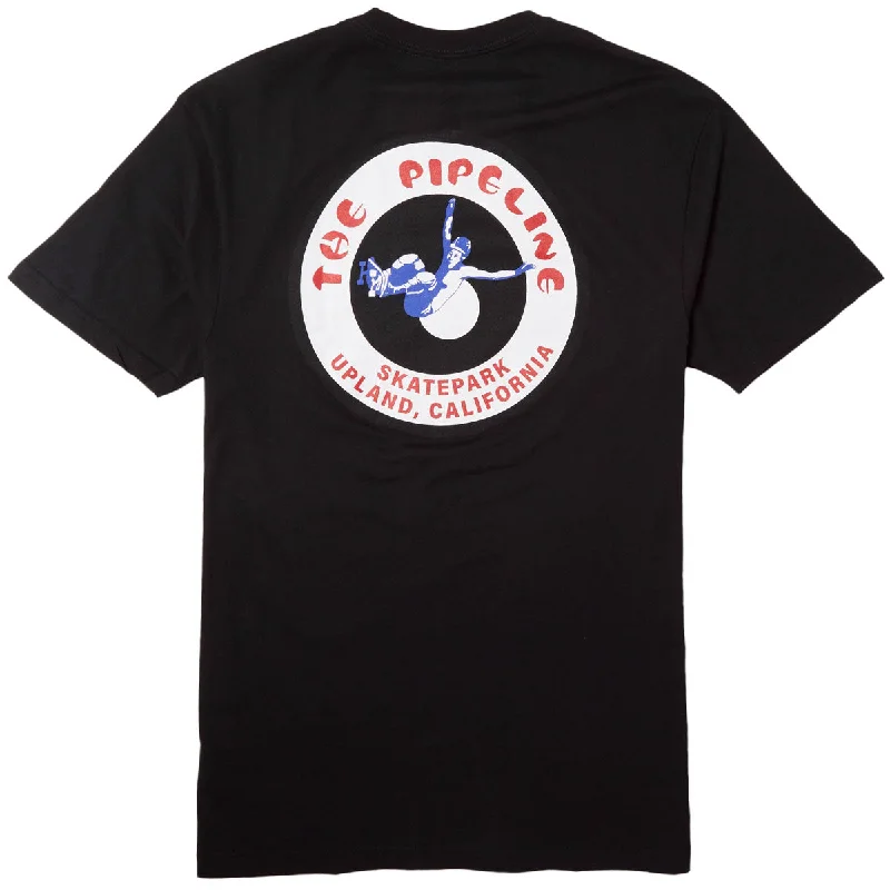 Men's short-sleeve deep classic-muted-sustainable-upcycled tee-45RPM Vintage Pipeline Skatepark T-Shirt - Black