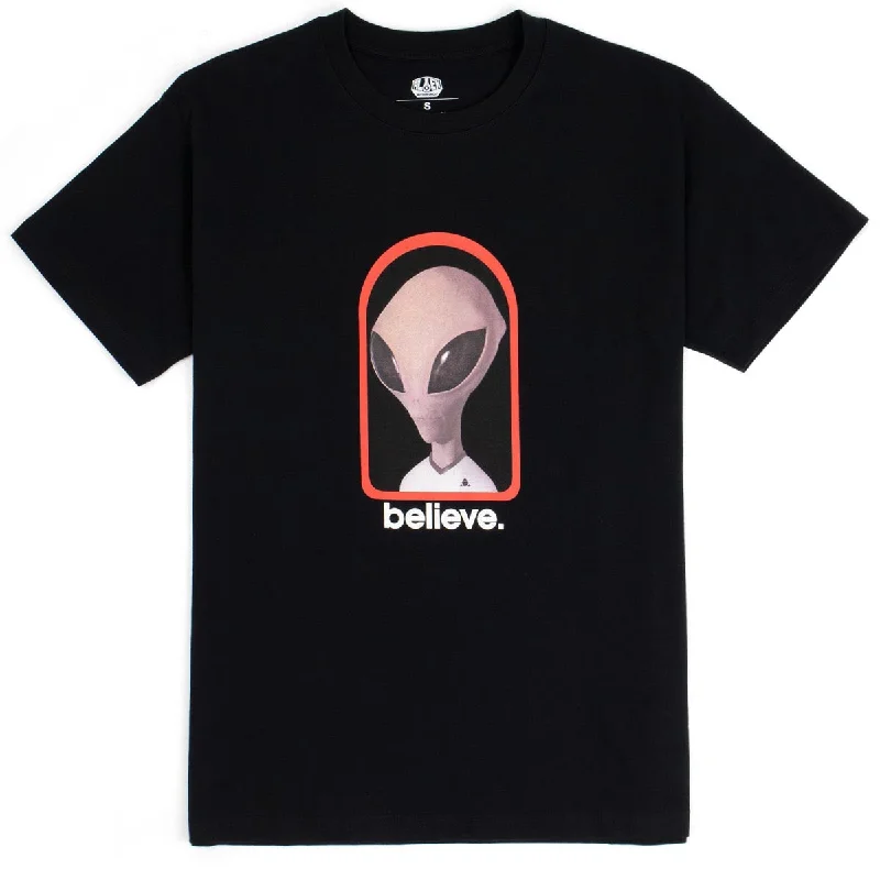 Men's short-sleeve fresh modern-vibrant-tropical-fast-rapid-dry tee-Alien Workshop Believe Reality T-Shirt - Black