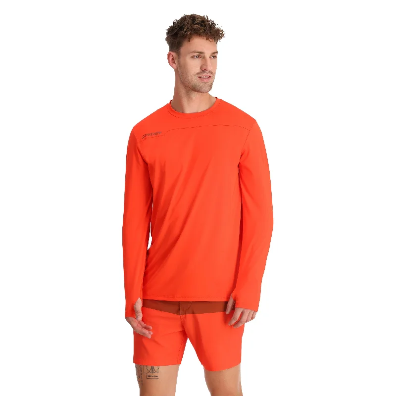 Men's short-sleeve casual bold-skiing top-Mens Arc Long Sleeve Tech Tee - Twisted Orange