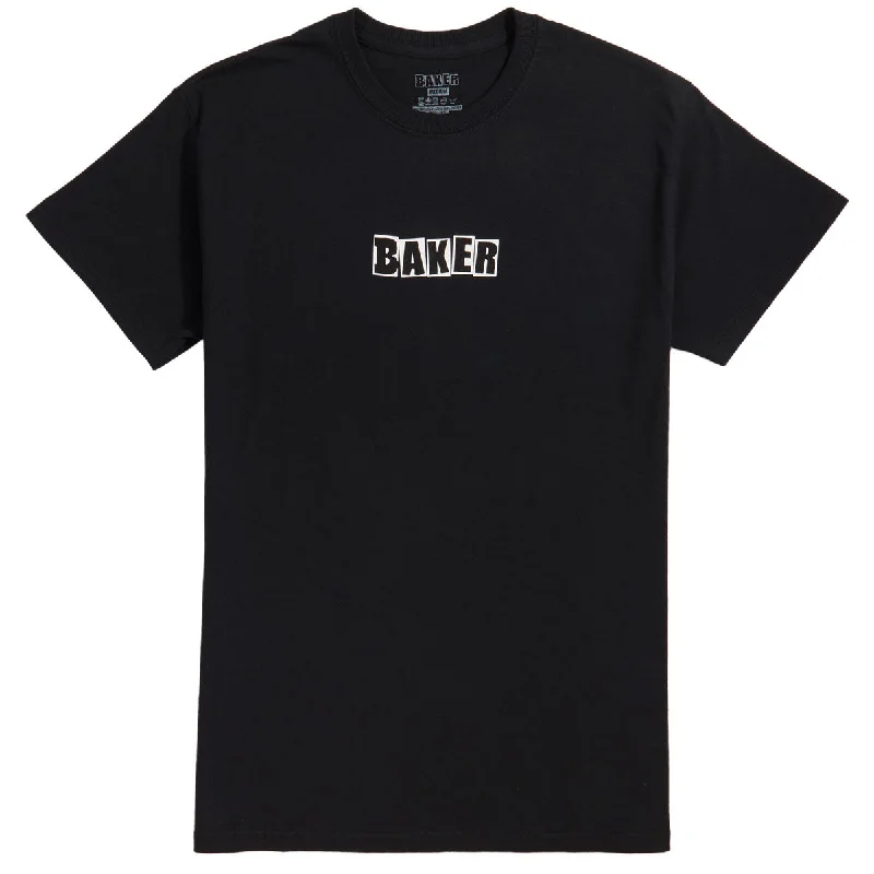 Men's short-sleeve muted fresh-getaway shirt-Baker Brand Logo T-Shirt - Black