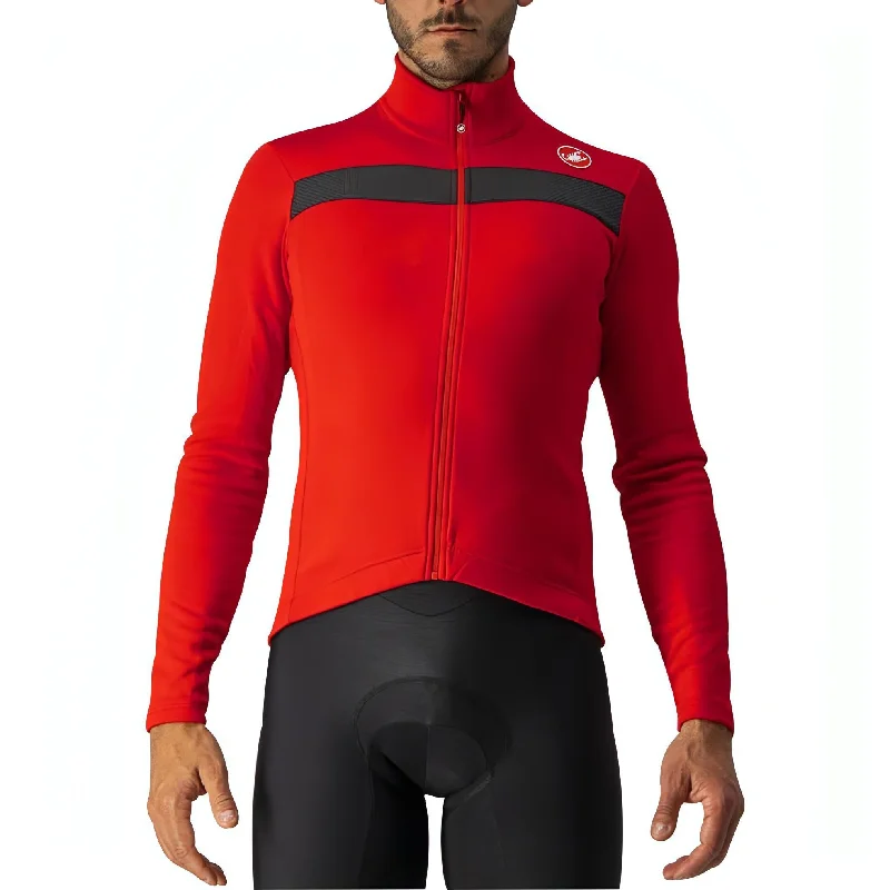 Men's short-sleeve cool rugged-urban-warm-gig tee-Castelli Puro 3 Long Sleeve Mens Cycling Jersey - Red