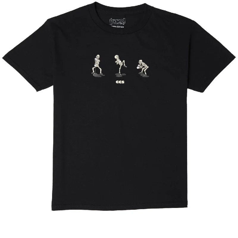 Men's short-sleeve urban warm-stylish-full-sweat-wicking tee-CCS Youth Vine Skeleton T-Shirt - Black/Bone/Noir