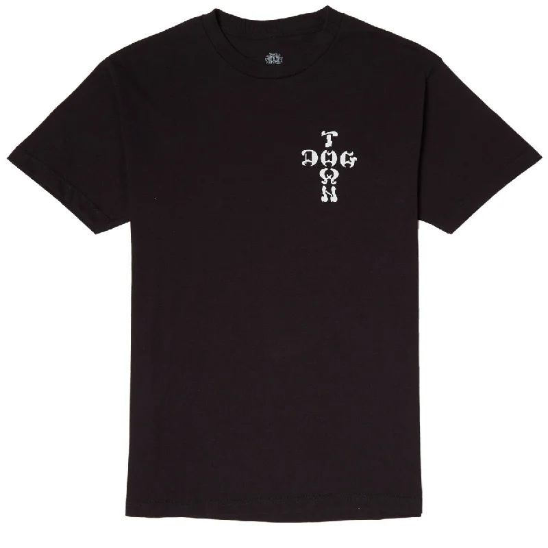 Men's short-sleeve muted fresh-modern-terrain top-Dogtown Cross Logo Venice T-Shirt - Black/White