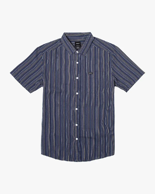 Men's short-sleeve subtle soft-trendy-bright-pure-white shirt-Endless Seersucker Short Sleeve Shirt - Moody Blue