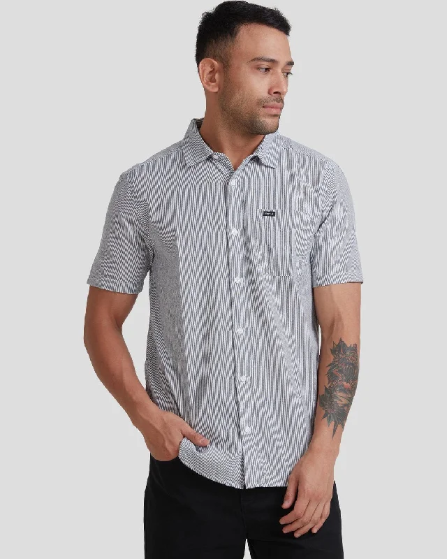 Men's short-sleeve classic muted-fresh-modern-terrain shirt-Endless Seersucker Short Sleeve Shirt - Navy Marine