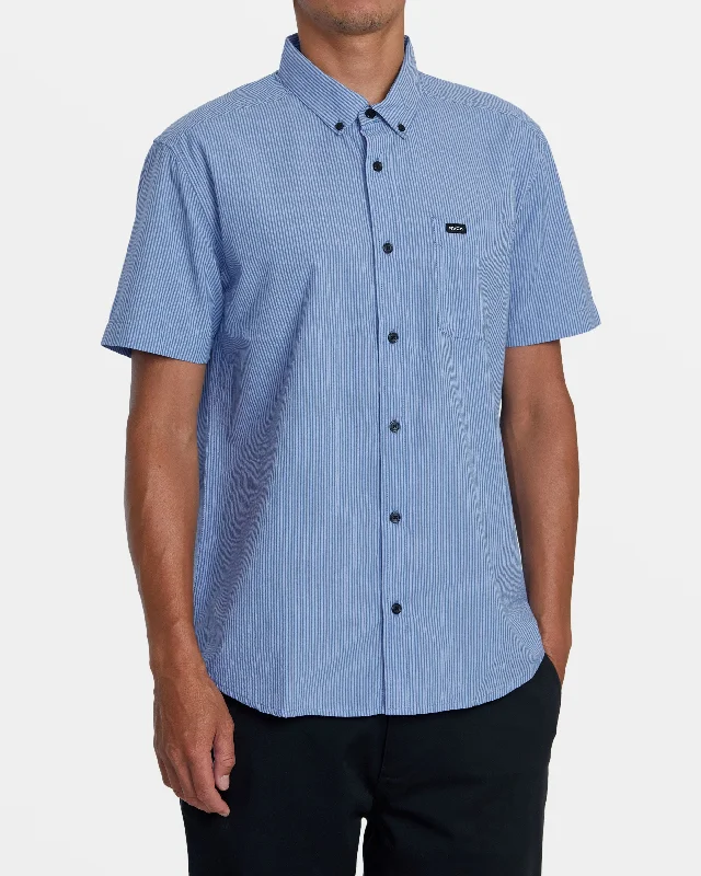 Men's short-sleeve airy ultra-light top-Endless Seersucker Short Sleeve Shirt - Cool Blue