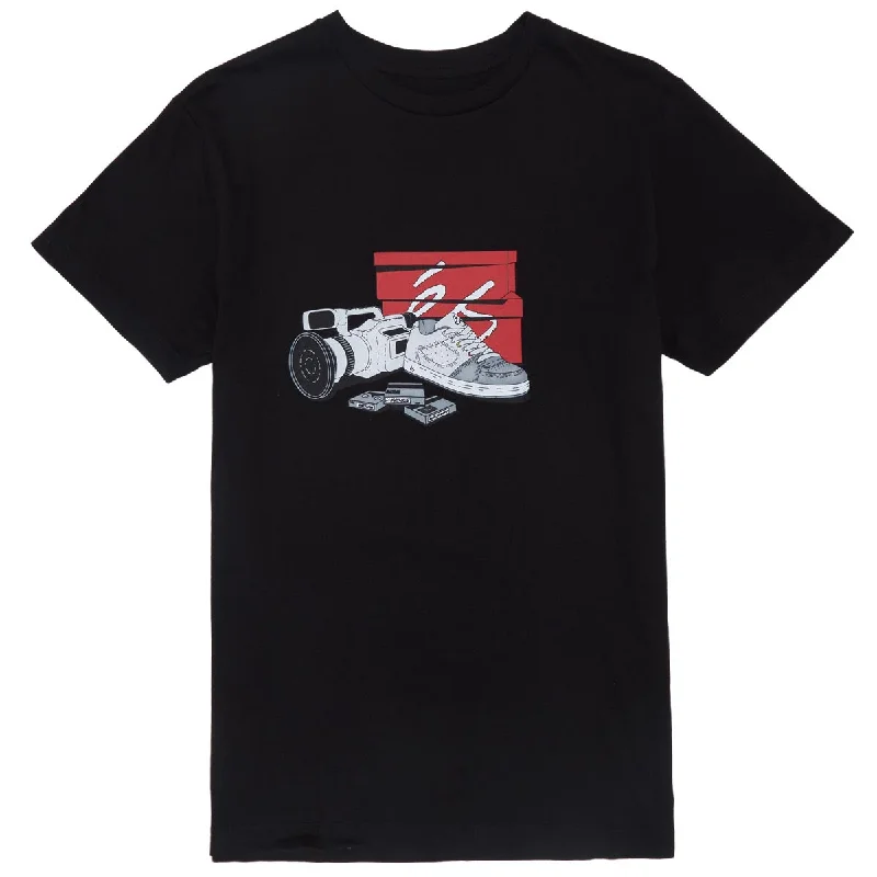 Men's short-sleeve bold rich-sporty-subtle-elegant-high-end tee-eS VX T-Shirt - Black