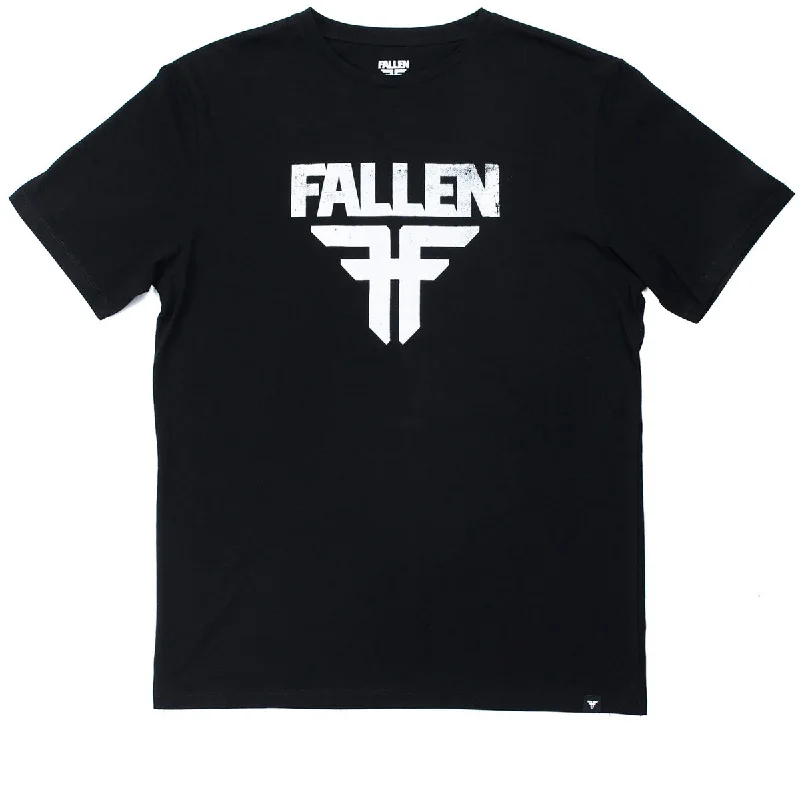 Men's short-sleeve tropical retro-cool-free-tribal tee-Fallen Insignia T-Shirt - Black/White