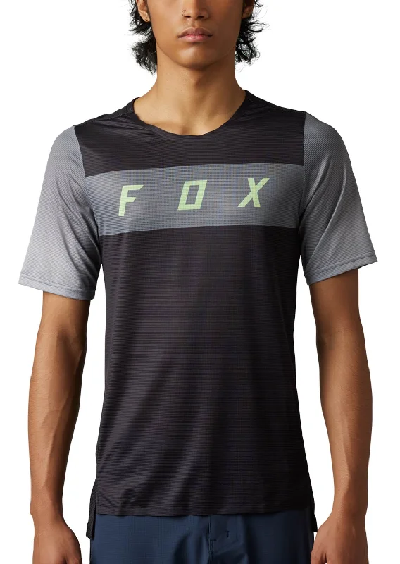 Men's short-sleeve subtle soft-pure-monochrome top-Fox Men's Flexair Short Sleeve Jersey Arcadia