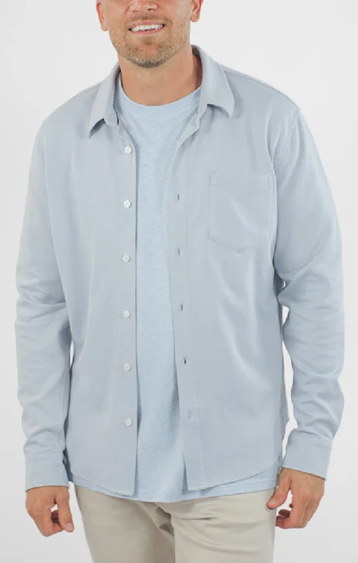 Men's short-sleeve retro cool-rugged-downtime top-Manor Long Sleeve Cotton Double Face Shirt