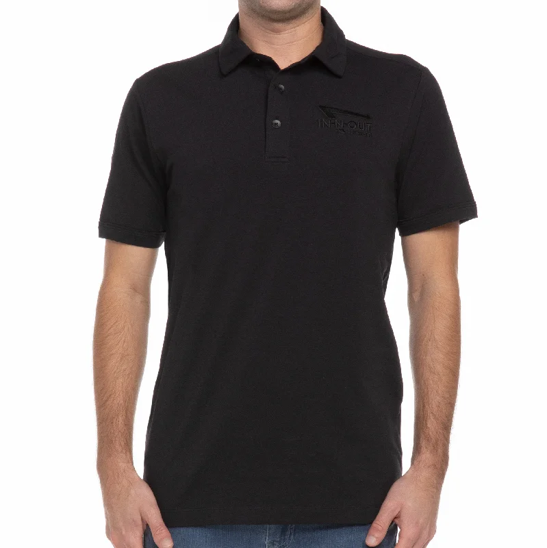 Men's short-sleeve modern periwinkle shirt-Men's Black Performance Polo