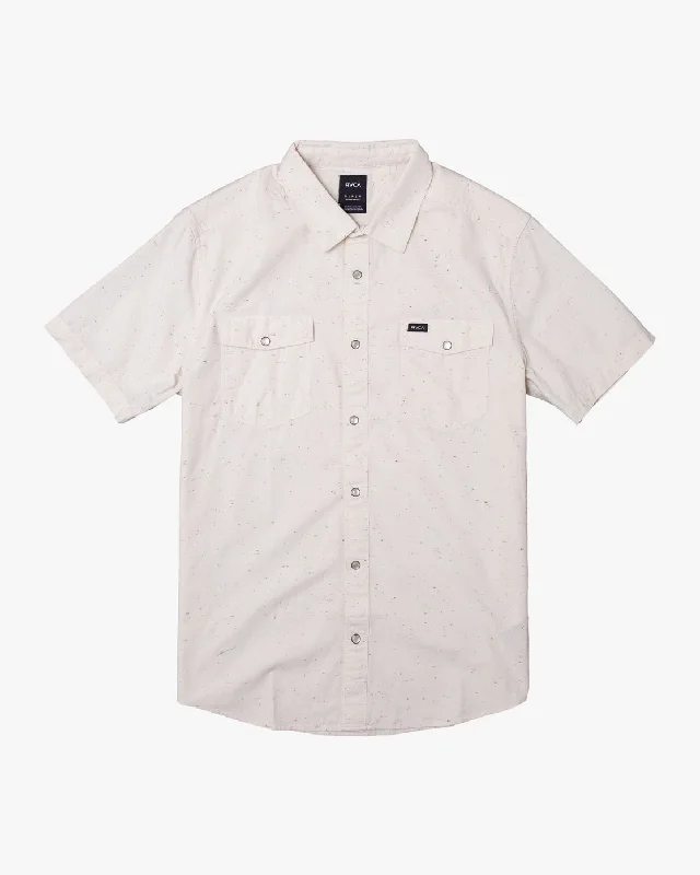 Men's short-sleeve sleek neutral-casual-new-flex shirt-Neps Solid Short Sleeve Shirt - Natural