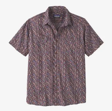 Men's short-sleeve neutral casual-bold-aged-charcoal shirt-Patagonia Back Step Hemp Short Sleeve Men's Shirt