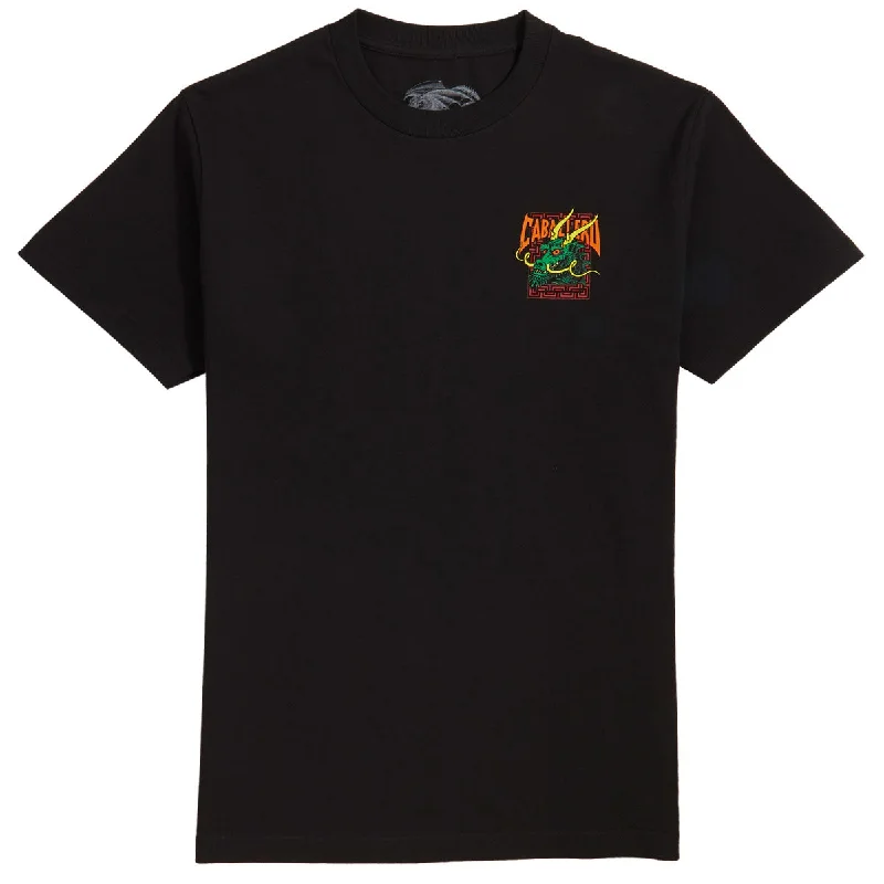 Men's short-sleeve retro cool-handcrafted-flax tee-Powell-Peralta Cab Street Dragon T-Shirt - Black