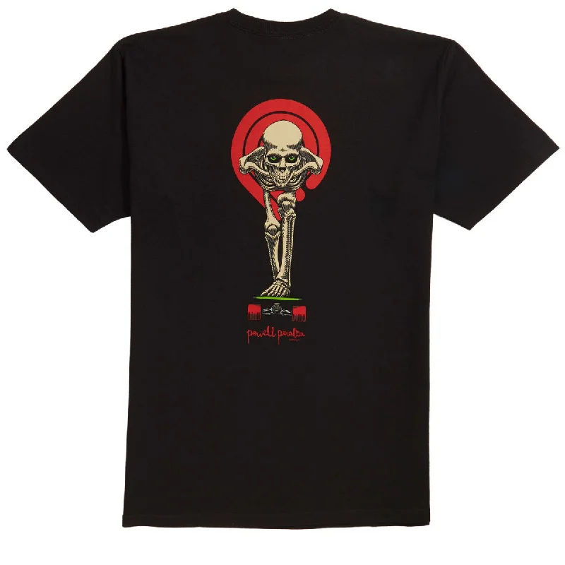 Men's short-sleeve warm stylish-full-sweat-wicking shirt-Powell-Peralta Tucking Skeleton T-Shirt - Black