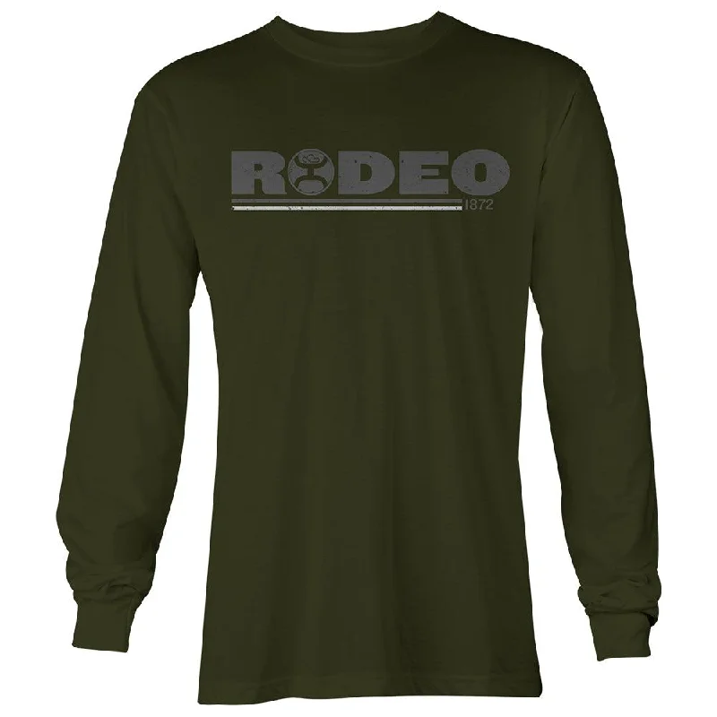 Men's short-sleeve bold rich-sporty-subtle-calm-olive top-Rodeo Long Sleeve - Olive