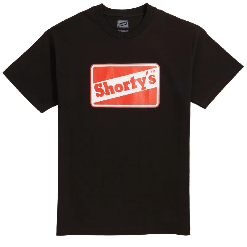 Men's short-sleeve bright deep-true-aqua shirt-Shorty's OG Logo T-Shirt - Black