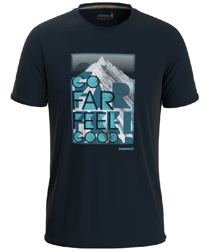 Men's short-sleeve casual bold-rich-sporty-edgy-black tee-Smartwool Men's Merino Sport Go Far, Feel Good Summit Short Sleeve Graphic Tee