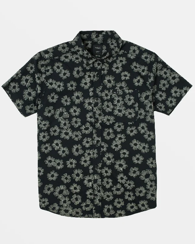 Men's short-sleeve sporty subtle-soft-trendy-bright-volleyball shirt-That'll Do Print Short Sleeve Shirt - Rvca Black Floral