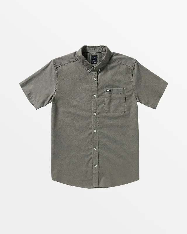 Men's short-sleeve muted pine top-That'll Do Short Sleeve Shirt - Sage Leaf