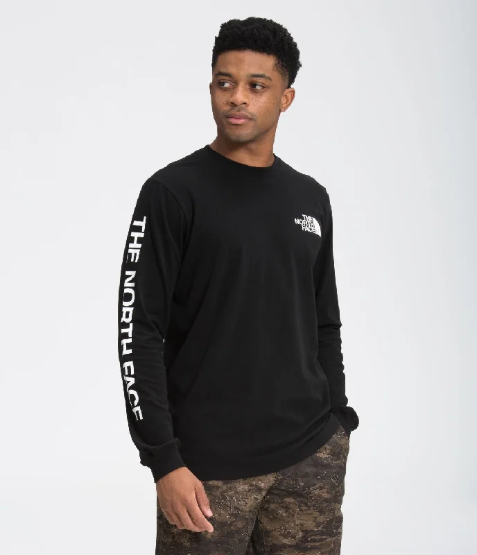 Men's short-sleeve classic neon-accent tee-'The North Face' Men's Long Sleeve Hit T-Shirt - TNF Black