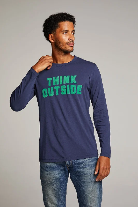 Men's short-sleeve trendy bright-deep-firm-canvas shirt-Think Outside Mens Long Sleeve