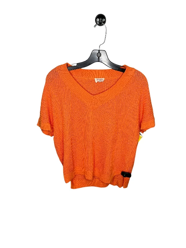 Men's short-sleeve urban warm-stylish-sleek-fast-teal tee-Top Short Sleeve By Bibi In Orange, Size: S