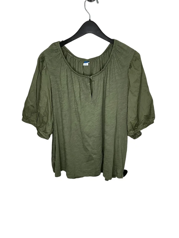 Men's short-sleeve casual bold-rich-sporty-edgy-black tee-Top Short Sleeve By Old Navy In Green, Size: 3x