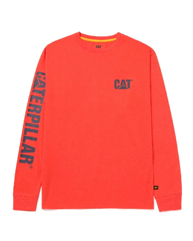 Men's short-sleeve sleek neutral-casual-bold-electric-blue top-Men's Trademark Banner Long Sleeve T-Shirt - Tangerine