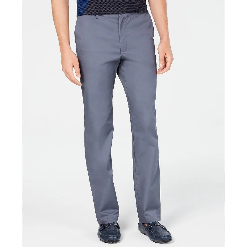 men's flat-front evening navy pants-Alfani Men's AlfaTech Classic-Fit Chino Pants Blue Size 34x32