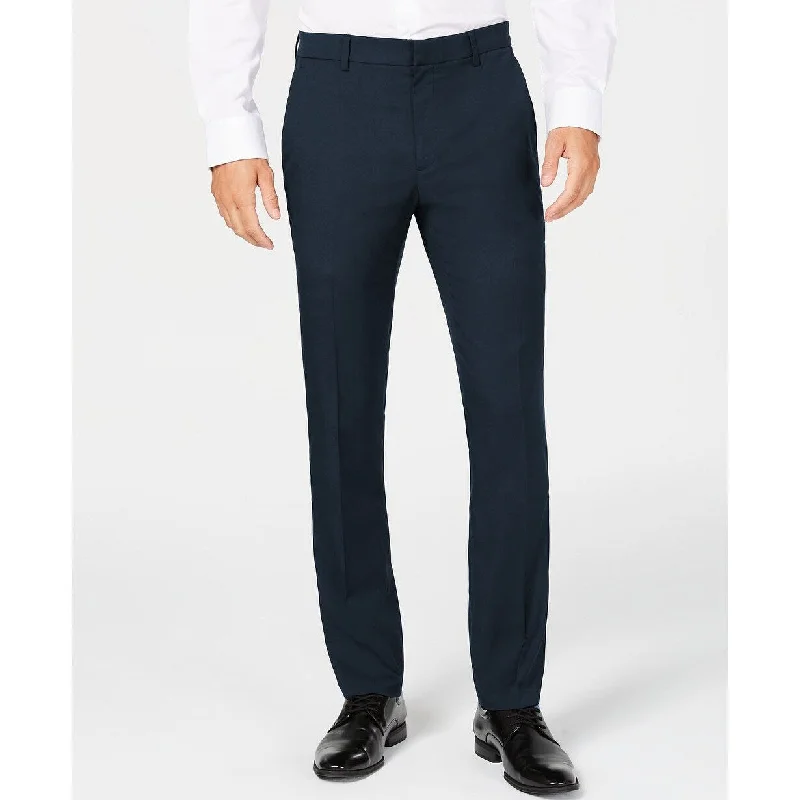 men's tapered workday gray pants-Alfani Men's AlfaTech Classic-Fit Stretch Pants Deep Indigo Size 38x32