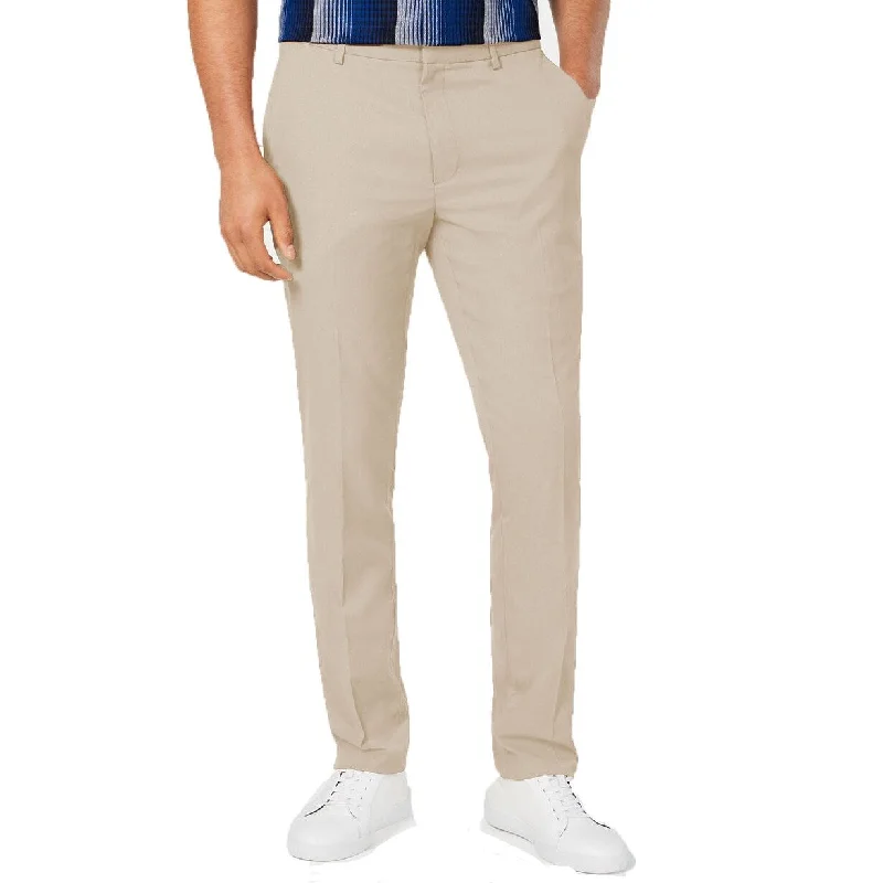 men's relaxed beach beige pants-Alfani Men's AlfaTech Classic-Fit Stretch Pants Stoneblock Size 40x32