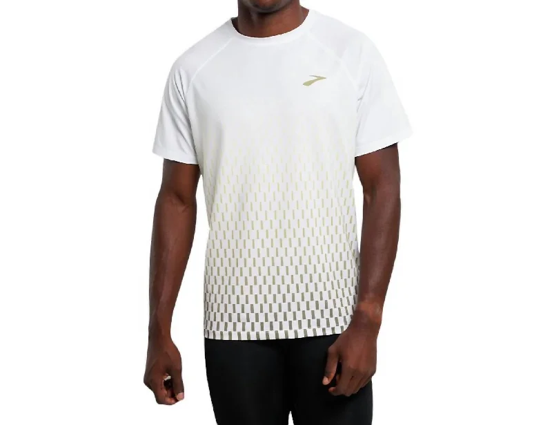 Men's short-sleeve retro amber top-Atmosphere Short Sleeve 2.0 Shirt In White/interval Gradient