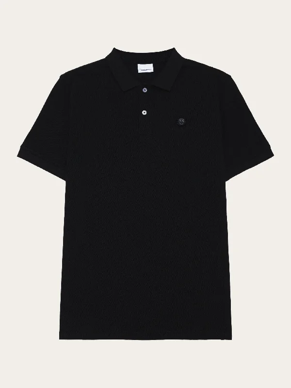 Men's short-sleeve neutral casual-bold-sturdy-budget tee-Basic badge polo - Black Jet