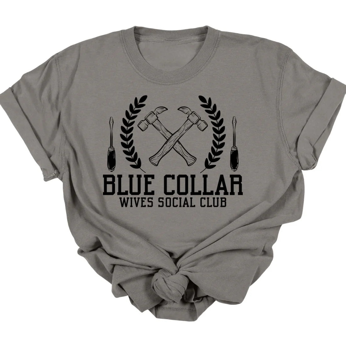 Men's short-sleeve deep classic-muted-fresh-icy-slate tee-Blue Collar Wives Tee  *MADE TO ORDER*