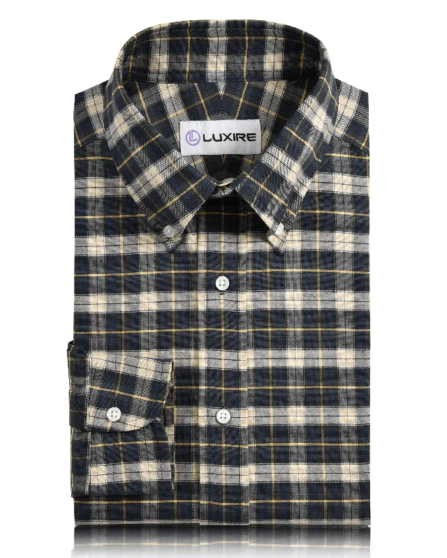 Bottle Green Navy Cream Tartan Checks Shirt