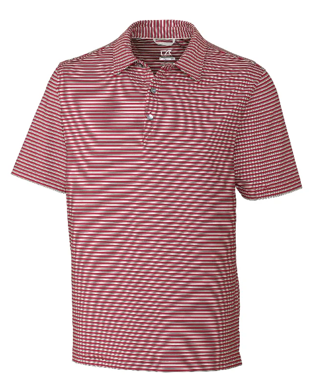 Men's short-sleeve bold rich-wild-coral top-Cutter & Buck Men's Division Stripe Polo Shirt