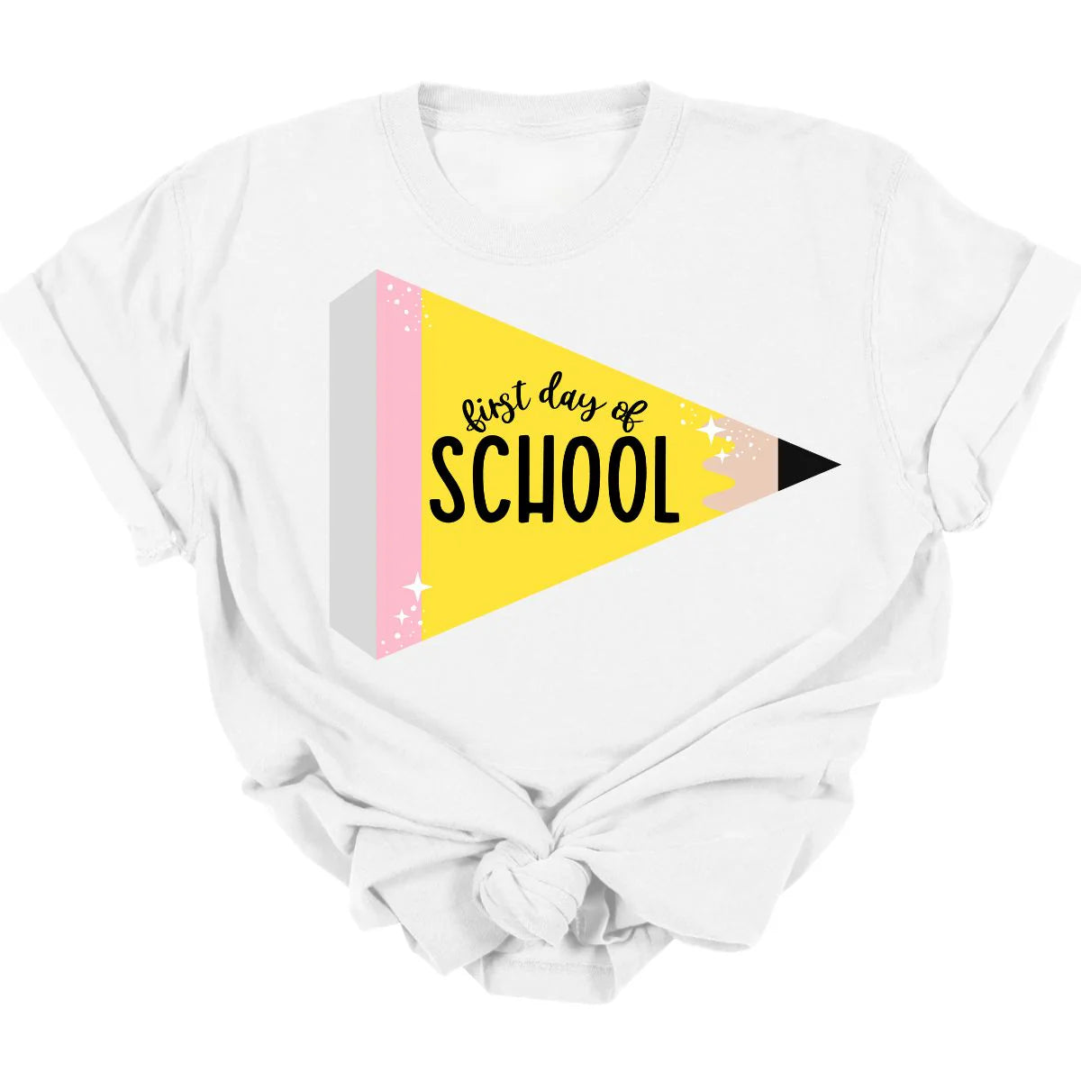 Men's short-sleeve urban warm-stylish-thick-stripe tee-First Day Of School Tee  *MADE TO ORDER*