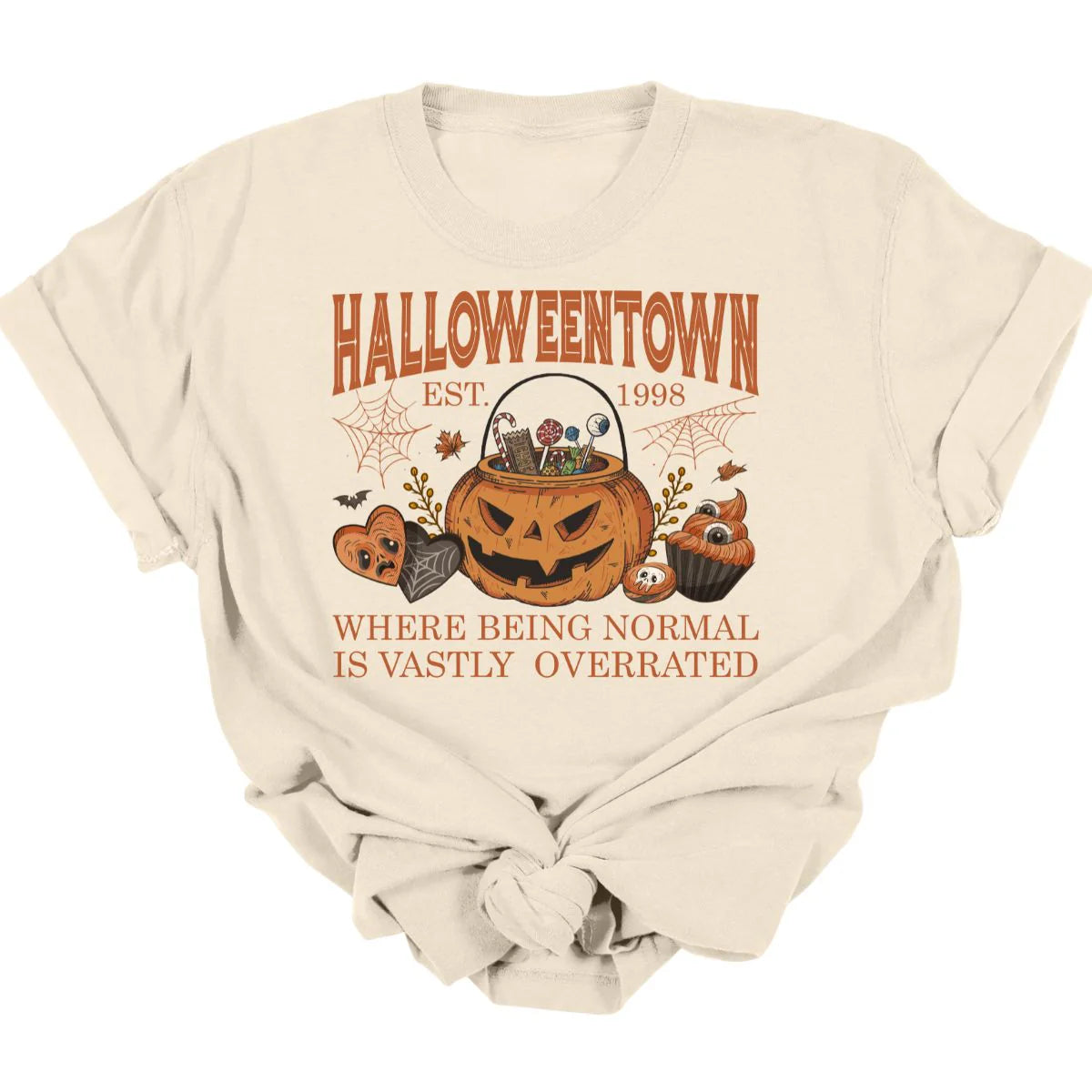 Men's short-sleeve sporty vented top-Halloween Town Overrated Tee  *MADE TO ORDER*