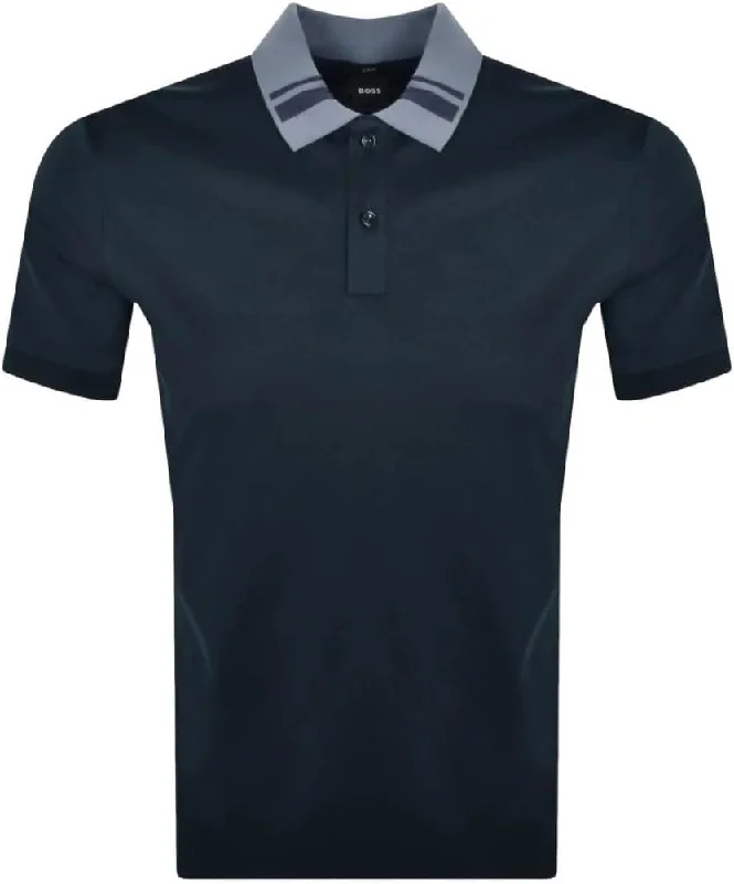 Men's short-sleeve deep classic-muted-fresh-chill-blue shirt-Hugo Boss Men's Phillipson 117 Short Sleeve Polo, Navy