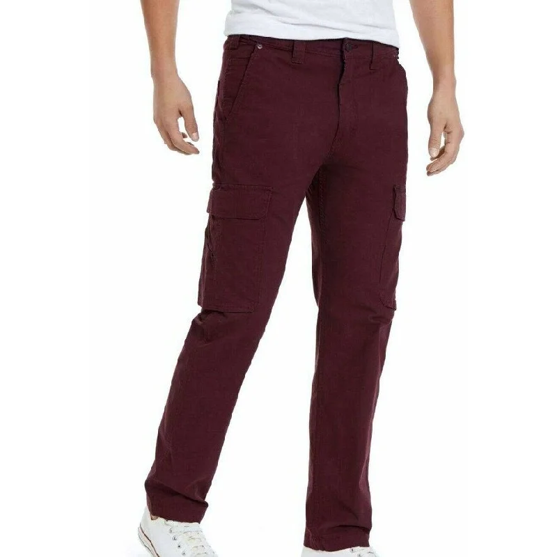 men's high-waisted camping white pants-Levi's Men's 502 Aviator Tapered Cargo Pants Red Size 31X32