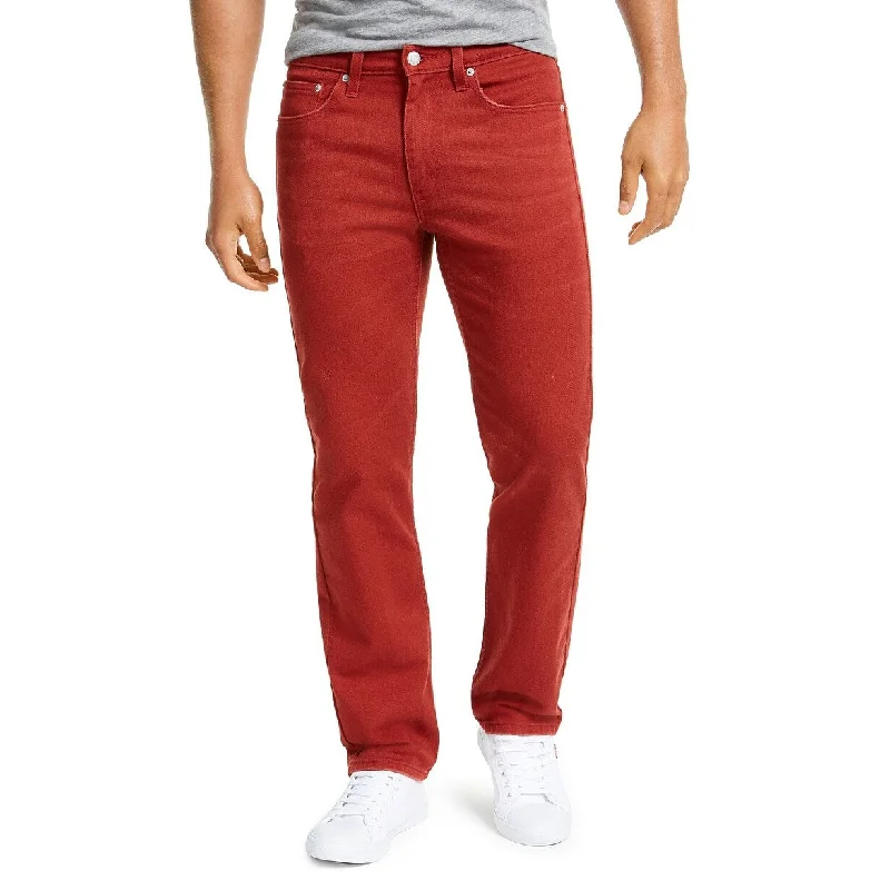 men's stretch office blue pants-Levi's Men's 514 Straight Fit Jeans Red Size 30X30