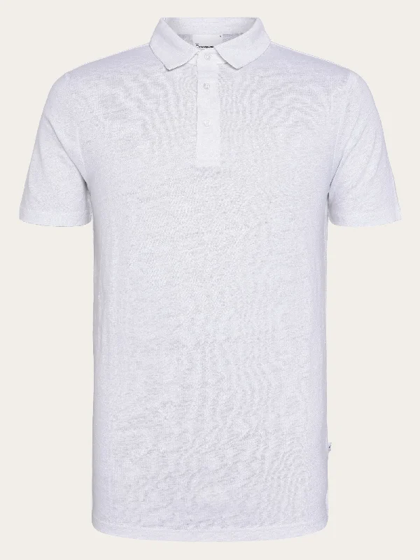 Men's short-sleeve classic muted-fresh-firm-patchwork tee-Linen polo - Bright White