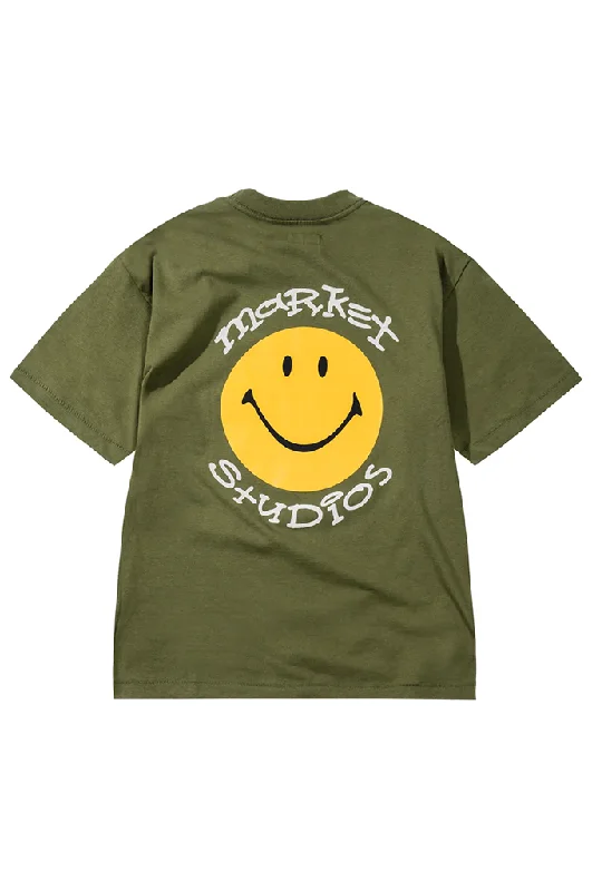 Men's short-sleeve bold rich-nightlife shirt-Market Studios Smiley Arc Tee