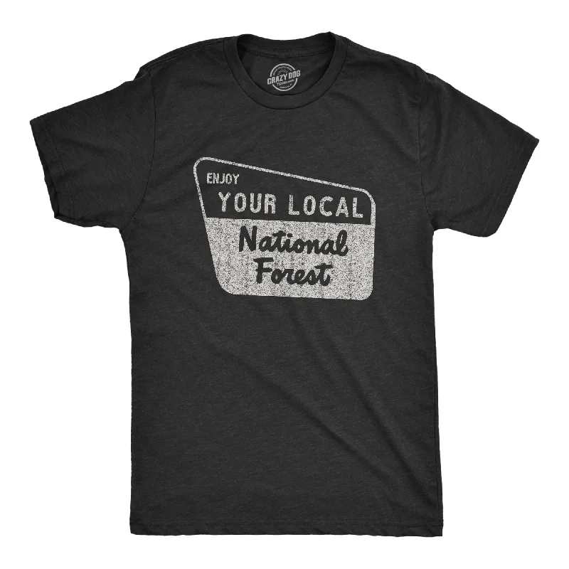 Men's short-sleeve soft lush-bamboo top-Enjoy Your Local National Forest Men's Tshirt