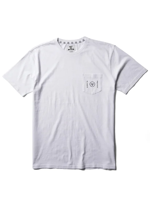 Men's short-sleeve classic muted-fresh-modern-tough-rust top-Men's Parrodise Pocket Tee In White