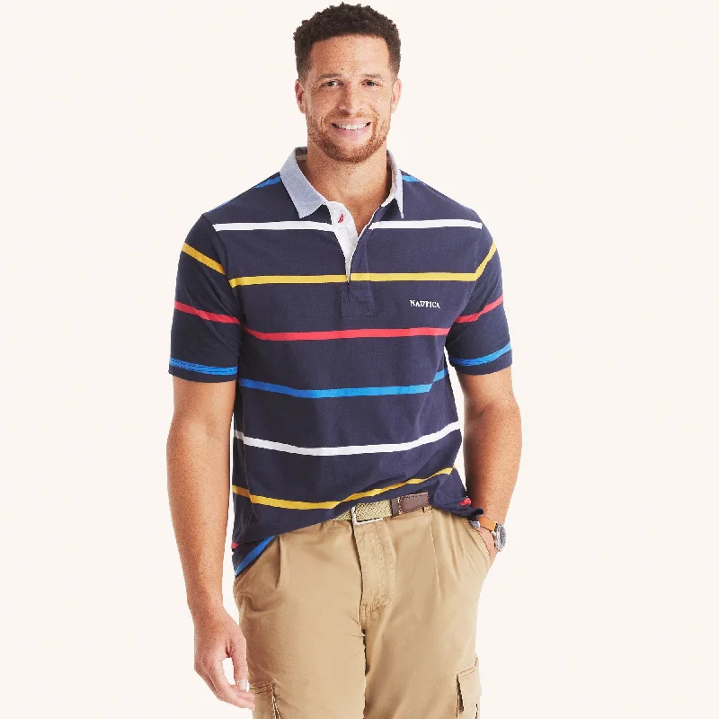 Men's short-sleeve stylish sleek-airy-ultra-light tee-Nautica Mens Big & Tall Classic Fit Rugby Polo